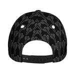 Black And White Cactus Pattern Print Baseball Cap