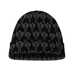 Black And White Cactus Pattern Print Beanie