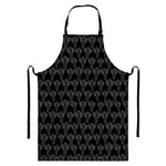 Black And White Cactus Pattern Print Bib Apron With Pocket