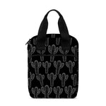 Black And White Cactus Pattern Print Bible Tote Bag