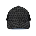 Black And White Cactus Pattern Print Black Mesh Trucker Hat