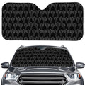 Black And White Cactus Pattern Print Car Windshield Sun Shade