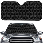 Black And White Cactus Pattern Print Car Windshield Sun Shade