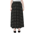 Black And White Cactus Pattern Print Chiffon Maxi Skirt