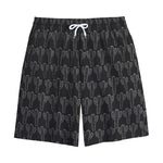 Black And White Cactus Pattern Print Cotton Shorts