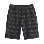 Black And White Cactus Pattern Print Cotton Shorts