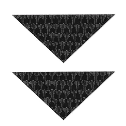 Black And White Cactus Pattern Print Dog Bandana