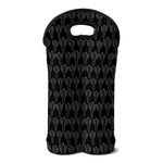 Black And White Cactus Pattern Print Double Neoprene Wine Tote