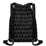 Black And White Cactus Pattern Print Drawstring Backpack