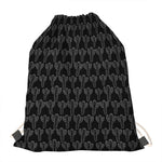 Black And White Cactus Pattern Print Drawstring Bag
