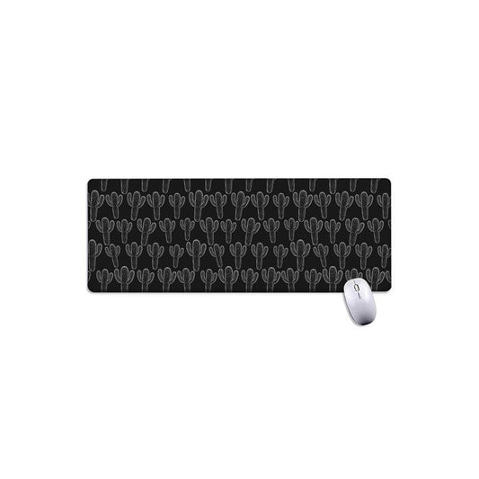 Black And White Cactus Pattern Print Extended Mouse Pad