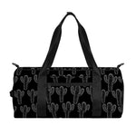 Black And White Cactus Pattern Print Gym Bag