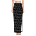 Black And White Cactus Pattern Print High Slit Maxi Skirt