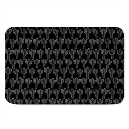 Black And White Cactus Pattern Print Indoor Door Mat