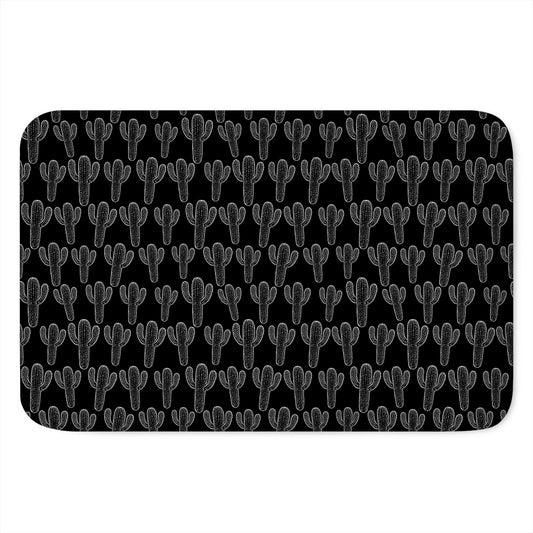 Black And White Cactus Pattern Print Indoor Door Mat