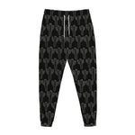 Black And White Cactus Pattern Print Jogger Pants