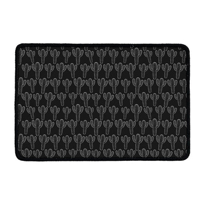 Black And White Cactus Pattern Print Kitchen Mat