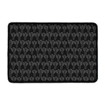 Black And White Cactus Pattern Print Kitchen Mat