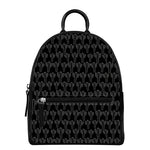 Black And White Cactus Pattern Print Leather Backpack