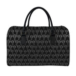 Black And White Cactus Pattern Print Leather Duffle Bag