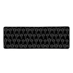 Black And White Cactus Pattern Print Long Kitchen Mat
