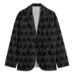 Black And White Cactus Pattern Print Men's Blazer