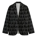 Black And White Cactus Pattern Print Men's Cotton Blazer