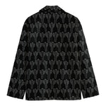 Black And White Cactus Pattern Print Men's Cotton Blazer