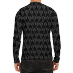 Black And White Cactus Pattern Print Men's Long Sleeve Rash Guard