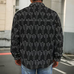 Black And White Cactus Pattern Print Men's Shirt Jacket
