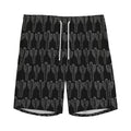 Black And White Cactus Pattern Print Men's Athletic Shorts