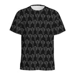Black And White Cactus Pattern Print Men's Sports T-Shirt