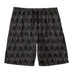 Black And White Cactus Pattern Print Men's Swim Trunks