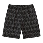 Black And White Cactus Pattern Print Men's Swim Trunks