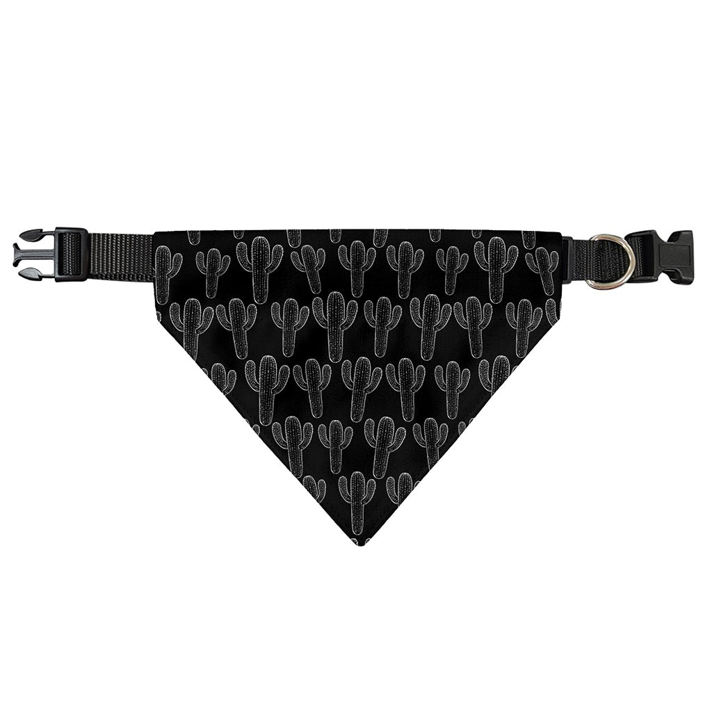 Black And White Cactus Pattern Print Over The Collar Dog Bandana
