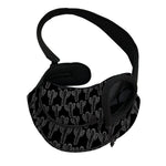 Black And White Cactus Pattern Print Pet Sling Carrier