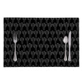 Black And White Cactus Pattern Print Placemat