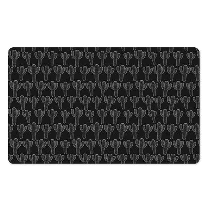 Black And White Cactus Pattern Print Polyester Doormat