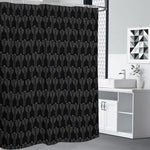 Black And White Cactus Pattern Print Premium Shower Curtain