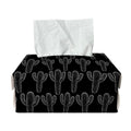 Black And White Cactus Pattern Print Rectangle Tissue Box Cover