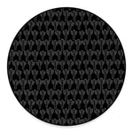 Black And White Cactus Pattern Print Round Floor Mat