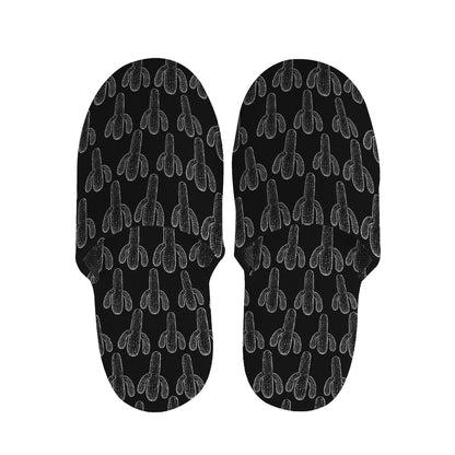 Black And White Cactus Pattern Print Slippers