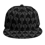 Black And White Cactus Pattern Print Snapback Cap