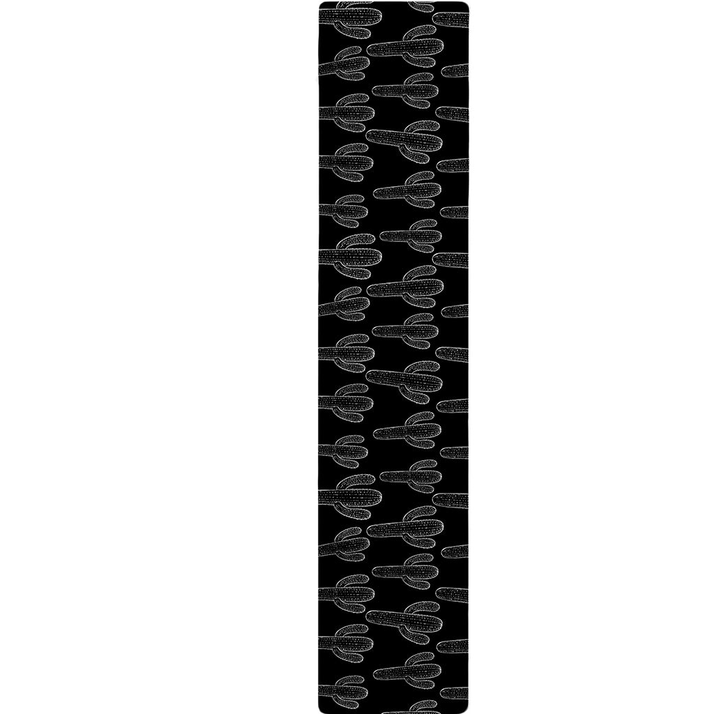 Black And White Cactus Pattern Print Table Runner