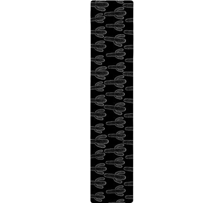 Black And White Cactus Pattern Print Table Runner