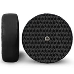 Black And White Cactus Pattern Print Tire Cover With Camera Hole