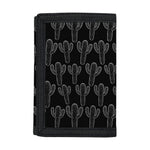Black And White Cactus Pattern Print Trifold Wallet