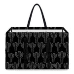 Black And White Cactus Pattern Print Utility Tote Bag