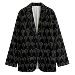 Black And White Cactus Pattern Print Women's Blazer