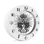 Black And White Calavera Girl Print Alarm Clock